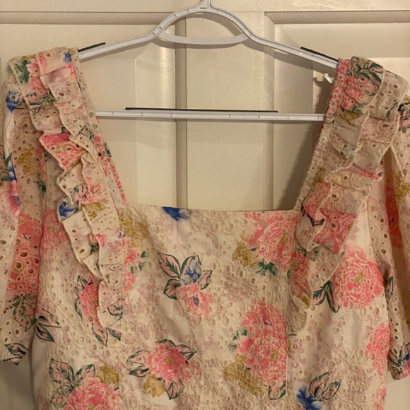 Adelyn Rae Pink Floral Eyelet Dress 33934 - Picture 6 of 15